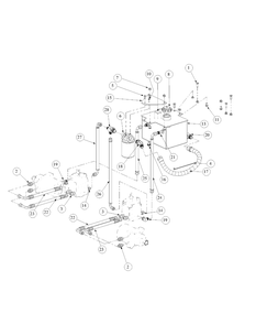 Hydro Tank And Hose Assembly Diagram and Parts List for M72-GN (53AB5FEZ750-28-HP)(2004) Cub Cadet Lawn Tractor